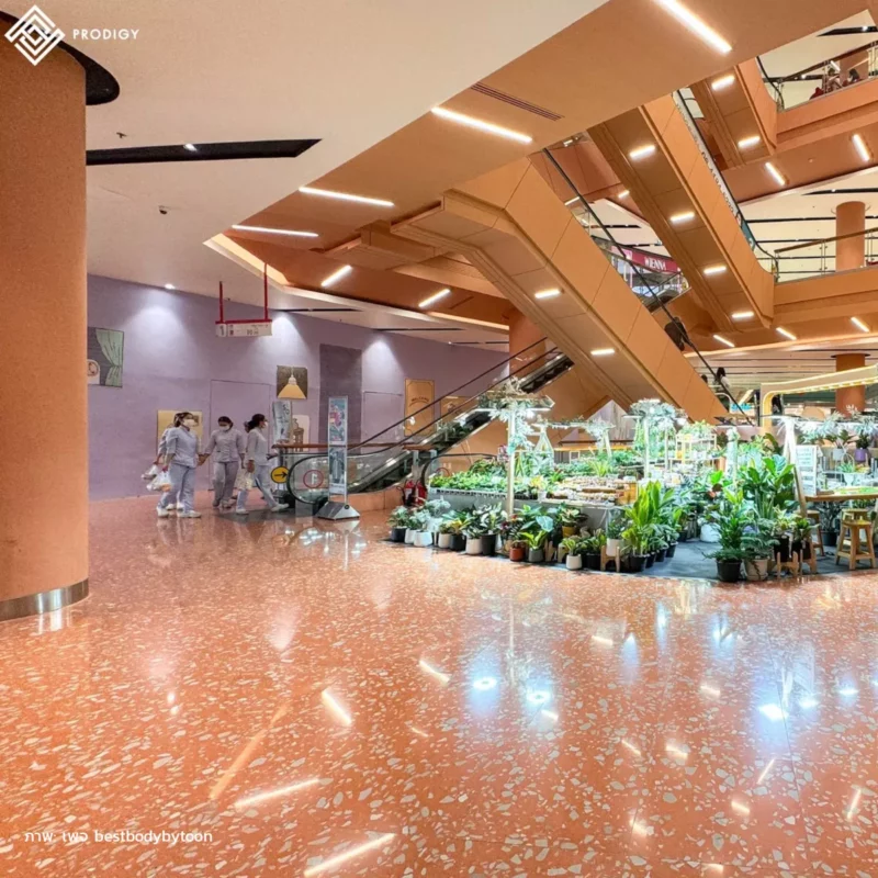 ปูพื้นด้วย หินขัด Terrazzo ที่ Central Chaengwattana