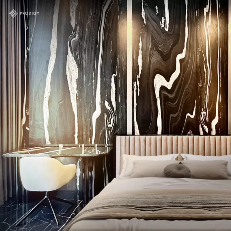 ผนังหินอ่อนเทียม Sintered Stone ที่ Private Luxury Condominium