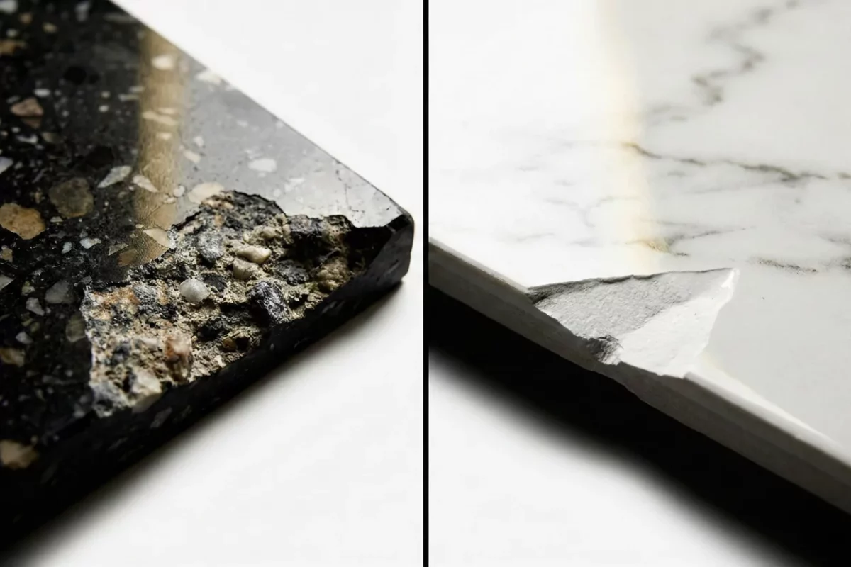 เปรียบเทียบความสวยงามตามกาลเวลา ระหว่าง หินขัดหน้าสำเร็จ Terrazzo vs กระเบื้อง porcelain